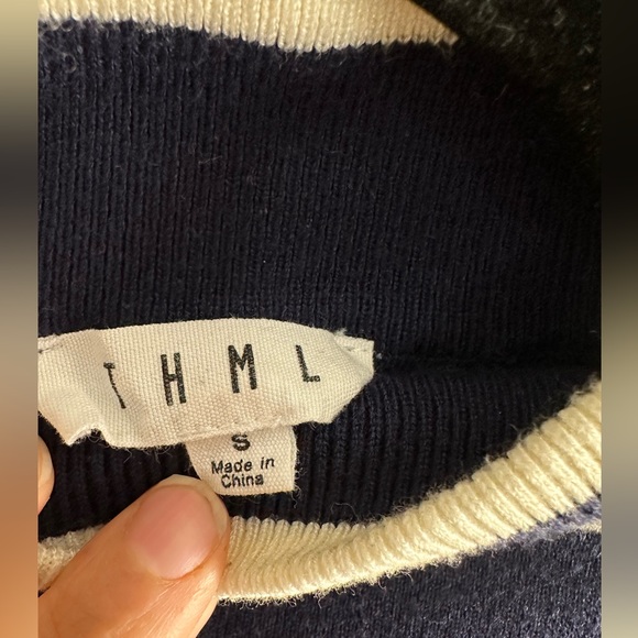 THML Striped Turtleneck Sweater Small Multicolor lightweight - Picture 3 of 5